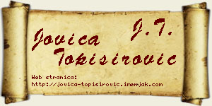 Jovica Topisirović vizit kartica